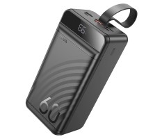 Зовнішній акумулятор HOCO J123C Element 22.5W+PD20W fully compatible power bank with digital display(60000mAh) Black (6942007612098)