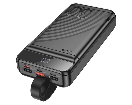 Зовнішній акумулятор HOCO J123B Element 22.5W+PD20W fully compatible power bank with digital display(30000mAh) Black (6942007612081)