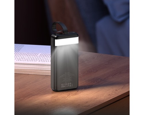 Зовнішній акумулятор HOCO J123B Element 22.5W+PD20W fully compatible power bank with digital display(30000mAh) Black (6942007612081)