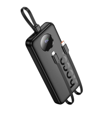 Зовнішній акумулятор HOCO J132 Sabio fully compatible power bank with 3 cables (10000mAh) Black (6942007632577)