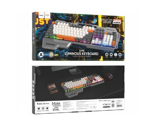 Клавіатура HOCO DI98 Murphy 3-color wired keyboard(Ukrainian version) Star Gray (6942007674232)
