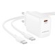 Мережевий зарядний пристрій з кабелем BOROFONE BN28 Fuente single port PD30W charger set (C to C) (EU) White (6941991120312)