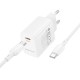 Мережевий зарядний пристрій з кабелем BOROFONE BN28 Fuente single port PD30W charger set (C to C) (EU) White (6941991120312)