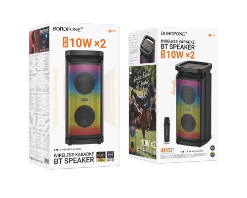 Портативна колонка BOROFONE BP25 Vida BT speaker with microphone, 10W * 2, Black (6941991119422)