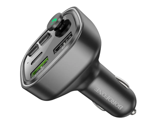 АЗП з FM-модулятором BOROFONE BC48 Broad QC3.0 car BT FM transmitter 18W Black (6941991104039)