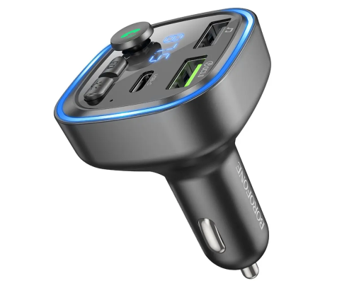 АЗП з FM-модулятором BOROFONE BC48 Broad QC3.0 car BT FM transmitter 18W Black (6941991104039)