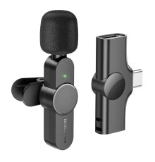 Бездротова мікрофонна система BOROFONE BFK12 Trophy lavalier (Type-C) Black (6941991106392)