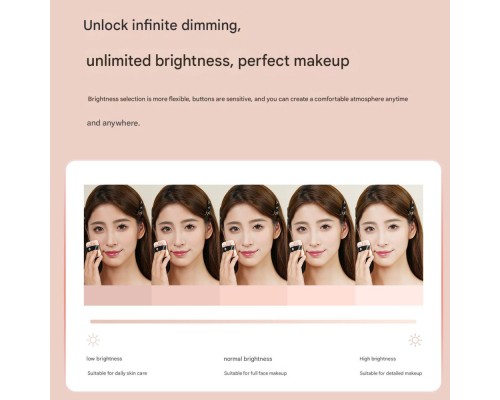 Дзеркало для макіяжу Xiaomi DOCO 11 " Daylight Portable Flat Mirror Pro Pink (FM008P)