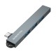 USB-хаб BOROFONE FH1A 4-in-1 converter(Type-C to USB2.0*3+USB3.0) Metal Gray (6941991126123)