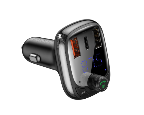 АЗП з FM-модулятором Baseus T Shaped S-13 Car Bluetooth MP3 Player (PPS Fast Charger Edition) Black (CCMT000101)