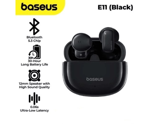 Бездротові навушники Baseus Bowie E11 True Wireless Earphones Cluster Black (A00053500113-Z1)