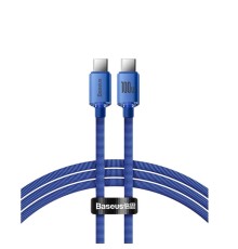 Кабель Baseus Crystal Shine Series Fast Charging Data Cable Type-C to Type-C 100W 1.2m Blue (CAJY000603)
