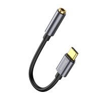 Кабель-перехiдник Baseus Type-C Male to 3.5mm Female Adapter L54 Deep Grey (CATL54-0G)