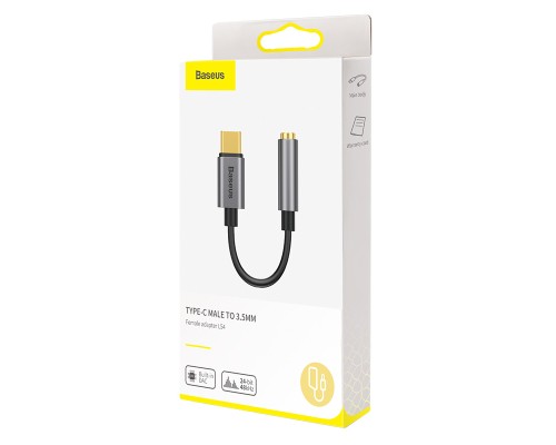 Кабель-перехiдник Baseus Type-C Male to 3.5mm Female Adapter L54 Deep Grey (CATL54-0G)