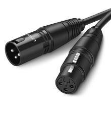 Аудіокабель UGREEN AV130 Cannon Male to Female Microphone Extension Audio Cable 1m (Black)(UGR-20708) (UGR-20708)