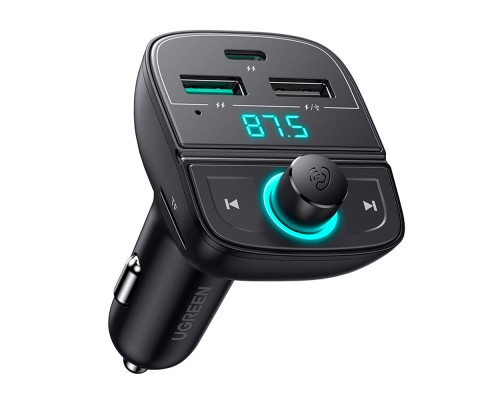 АЗП з FM-модулятором UGREEN CD229 FM&Bluetooth Transmitter&Car Charger + TF  Slot Black (UGR-80910)