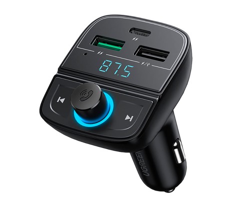АЗП з FM-модулятором UGREEN CD229 FM&Bluetooth Transmitter&Car Charger + TF  Slot Black (UGR-80910)
