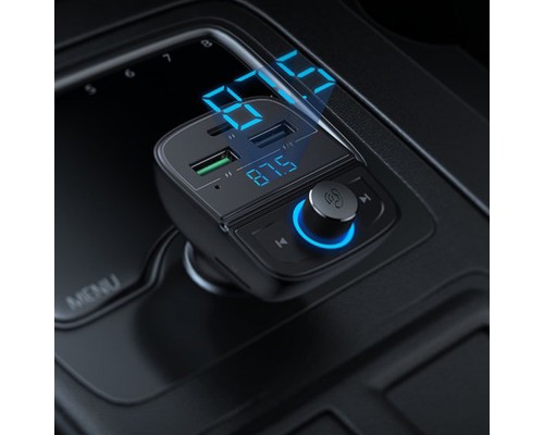 АЗП з FM-модулятором UGREEN CD229 FM&Bluetooth Transmitter&Car Charger + TF  Slot Black (UGR-80910)