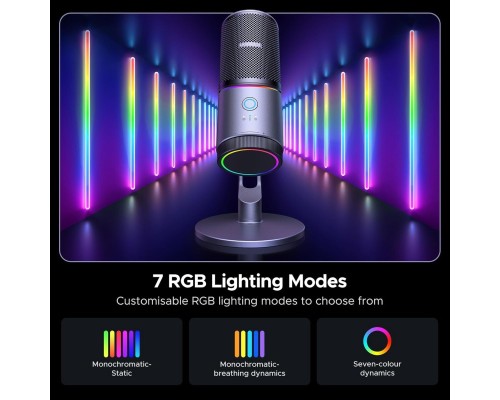 Мікрофон настільний UGREEN CM769 Desktop RGB 24-bit 96kHz ANS (USB-A) Вark Пray (UGR-35629)