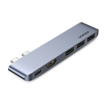 USB-Хаб UGREEN CM251 Dual USB-C To HDMI+3*USB 3.0 A+Type C Female Converter (UGR-60559)