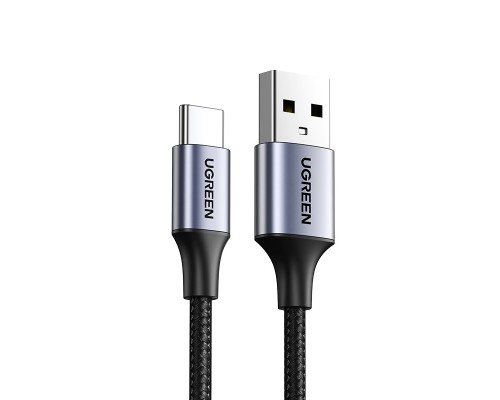 Кабель UGREEN US288 USB-A 2.0 to USB-C Cable Nickel Plating Aluminum Braid 0.25m (Black) (UGR-60124)