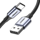 Кабель UGREEN US288 USB-A 2.0 to USB-C Cable Nickel Plating Aluminum Braid 0.25m (Black) (UGR-60124)