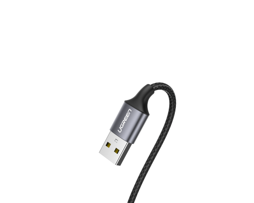 Кабель UGREEN US288 USB-A 2.0 to USB-C Cable Nickel Plating Aluminum Braid 0.25m (Black) (UGR-60124)