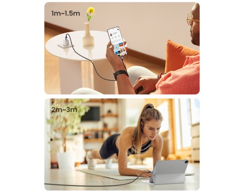 Кабель UGREEN US288 USB-A 2.0 to USB-C Cable Nickel Plating Aluminum Braid 0.25m (Black) (UGR-60124)