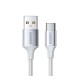 Кабель UGREEN US288 USB-A 2.0 to USB-C Cable Nickel Plating Aluminum Braid 1m (White) (UGR-60131)