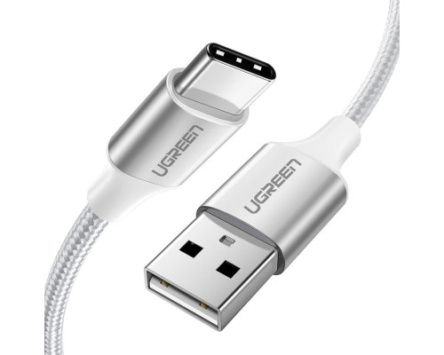 Кабель UGREEN US288 USB-A 2.0 to USB-C Cable Nickel Plating Aluminum Braid 1m (White) (UGR-60131)