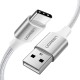 Кабель UGREEN US288 USB-A 2.0 to USB-C Cable Nickel Plating Aluminum Braid 1m (White) (UGR-60131)