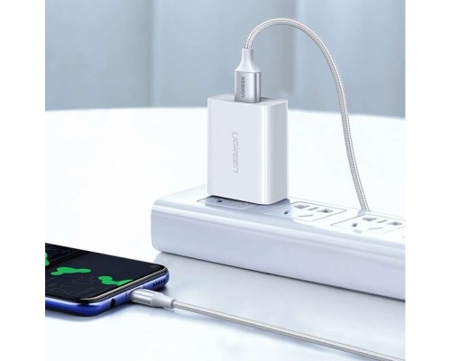 Кабель UGREEN US288 USB-A 2.0 to USB-C Cable Nickel Plating Aluminum Braid 1m (White) (UGR-60131)