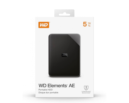 Зовнішній жорсткий диск PHD External 2.5'' WD USB 3.2 Gen1 Elements AE 5Tb Black (WDBEBA0050BBK-WESN)