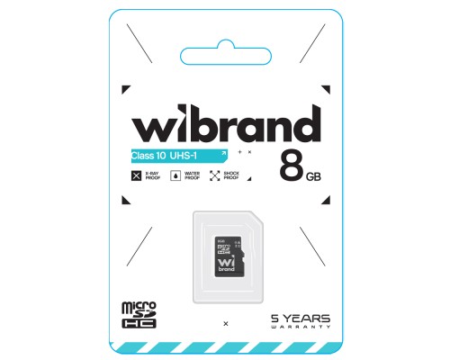 Карта пам'яті microSDHC (UHS-1) Wibrand 8Gb class 10 (WICDHC10/8GB)