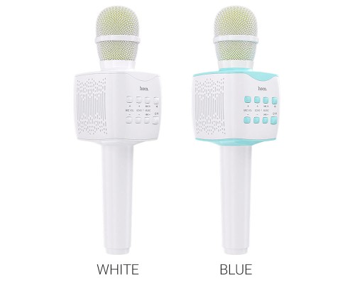 Портативна колонка-мікрофон HOCO BK5 Cantando karaoke microphone, 5W, Blue (6931474742308)