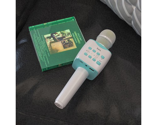 Портативна колонка-мікрофон HOCO BK5 Cantando karaoke microphone, 5W, Blue (6931474742308)