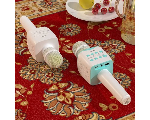 Портативна колонка-мікрофон HOCO BK5 Cantando karaoke microphone, 5W, Blue (6931474742308)