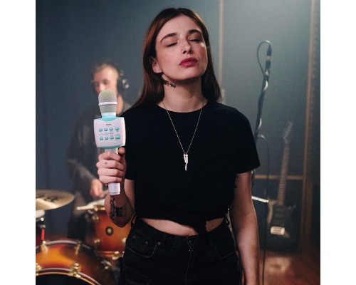 Портативна колонка-мікрофон HOCO BK5 Cantando karaoke microphone, 5W, Blue (6931474742308)