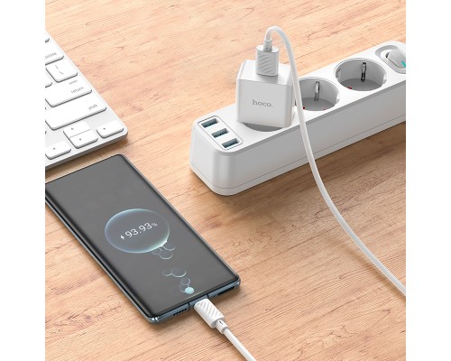 Мережевий зарядний пристрій HOCO C106A Leisure single port charger 10,5W White (6931474783882)