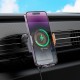 Автотримач для телефона з БЗП HOCO HW7 Transparent Discovery Edition wireless fast charging car holder(air outlet) Metal Gray (6942007608145)