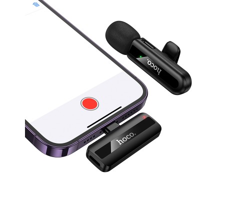 Бездротова мікрофонна система HOCO L20 Fair (Lightning) Black (6942007655484)