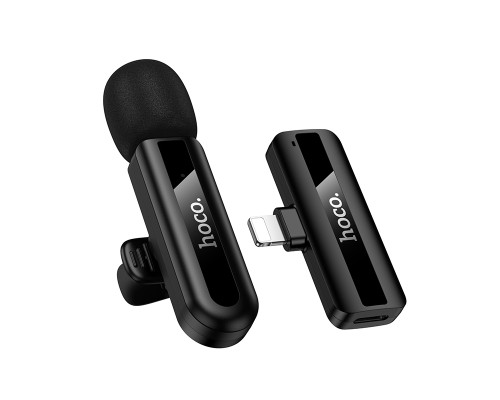Бездротова мікрофонна система HOCO L20 Fair (Lightning) Black (6942007655484)