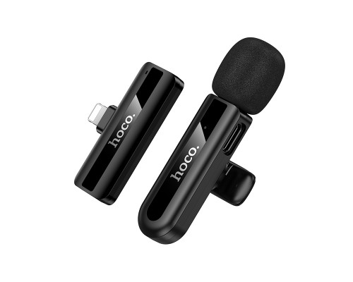 Бездротова мікрофонна система HOCO L20 Fair (Lightning) Black (6942007655484)