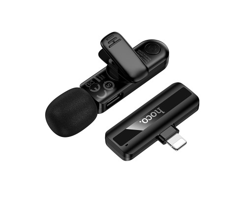 Бездротова мікрофонна система HOCO L20 Fair (Lightning) Black (6942007655484)