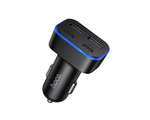Автомобільний зарядний пристрій HOCO Z63 Barry four-port car charger Black (6942007666206)