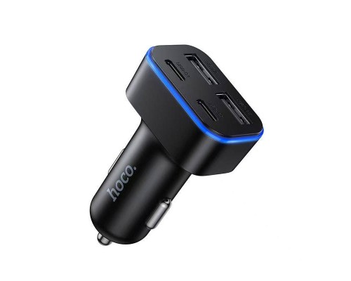 Автомобільний зарядний пристрій HOCO Z63 Barry four-port car charger Black (6942007666206)