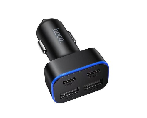 Автомобільний зарядний пристрій HOCO Z63 Barry four-port car charger Black (6942007666206)