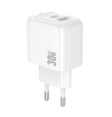 Мережевий зарядний пристрій BOROFONE BAS45A Potential PD30W+QC3.0 charger(EU) White (6941991113871)