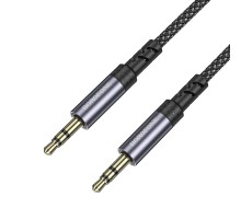 Аудіокабель BOROFONE BL24 3.5mm male to 3.5mm male, nylon braid, 1m, Metal Grey (6941991118968)