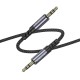 Аудіокабель BOROFONE BL24 3.5mm male to 3.5mm male, nylon braid, 1m, Metal Grey (6941991118968)